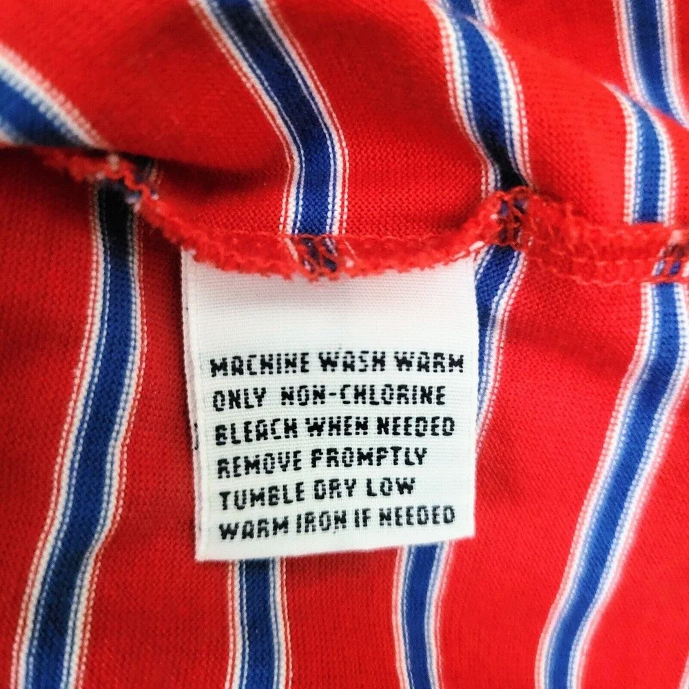 Polo Golf Ralph Lauren Size L Red Blue Striped 100% Pima‎ Cotton Stretch Knit